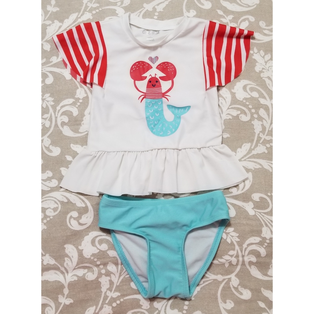 Cat and Jack Lobster Swimsuit Girls 3T